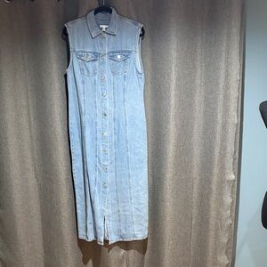 H&M Light Blue Sleeveless Denim Maxi Dress